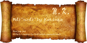 Mészöly Katinka névjegykártya